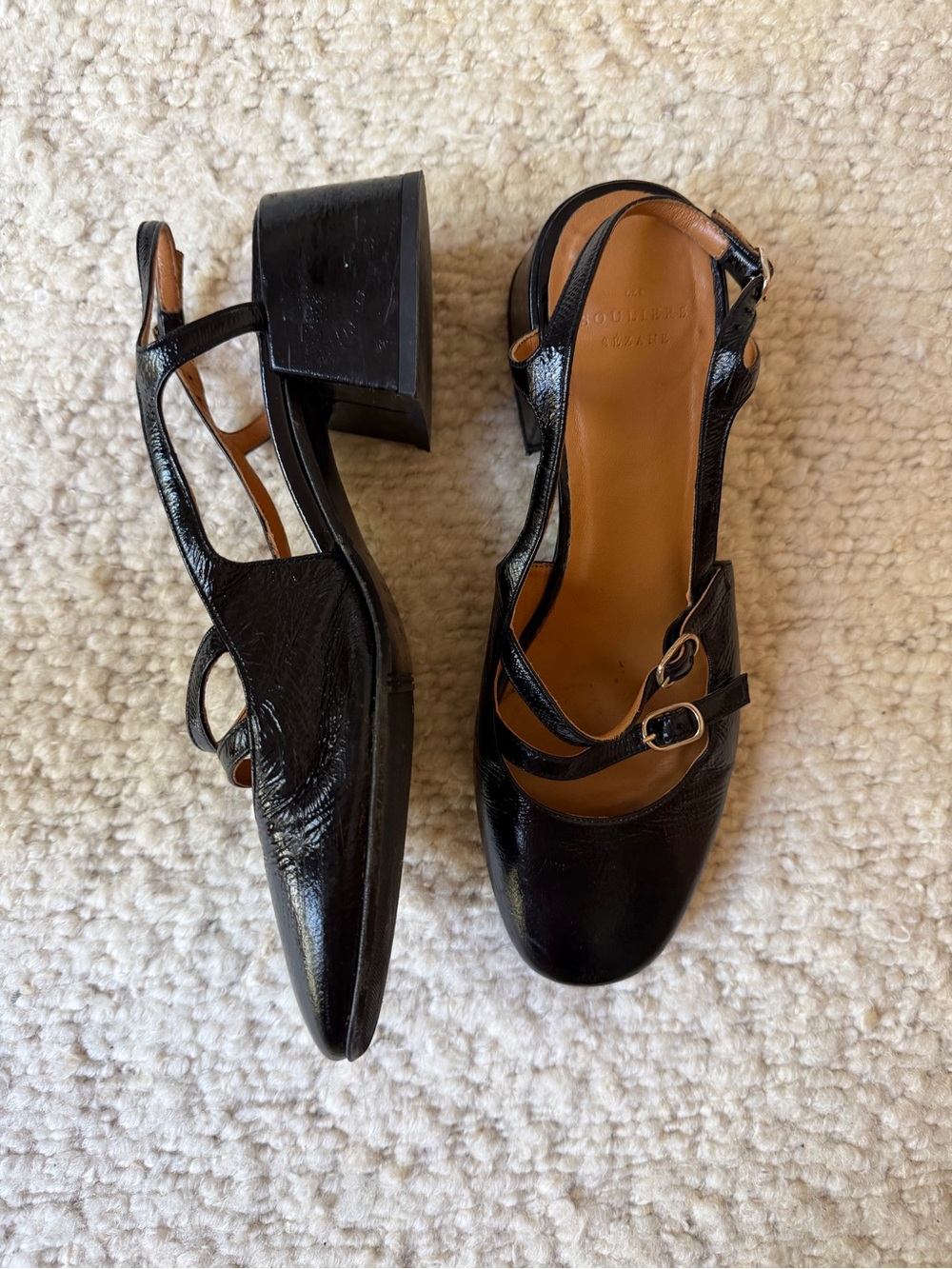 Sézane Paula Babies Black Patent Leather